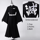 L - email Wig Demon Slayer Muichiro Tokito Uniform Halloween Cosplay Costume And Wig Full Set - lemailwigs
