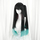 L - email Wig Demon Slayer Muichiro Tokito Uniform Halloween Cosplay Costume And Wig Full Set - lemailwigs