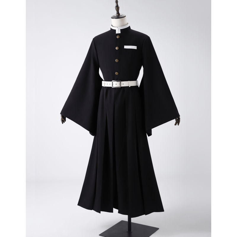 L - email Wig Demon Slayer Muichiro Tokito Uniform Halloween Cosplay Costume And Wig Full Set - lemailwigs