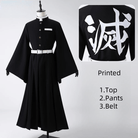 L - email Wig Demon Slayer Muichiro Tokito Uniform Halloween Cosplay Costume And Wig Full Set - lemailwigs