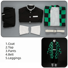 L - email Wig Demon Slayer Tanjirou Kamado Uniform Halloween Cosplay Costume And Wig Full Set - lemailwigs