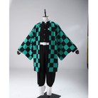 L - email Wig Demon Slayer Tanjirou Kamado Uniform Halloween Cosplay Costume And Wig Full Set - lemailwigs