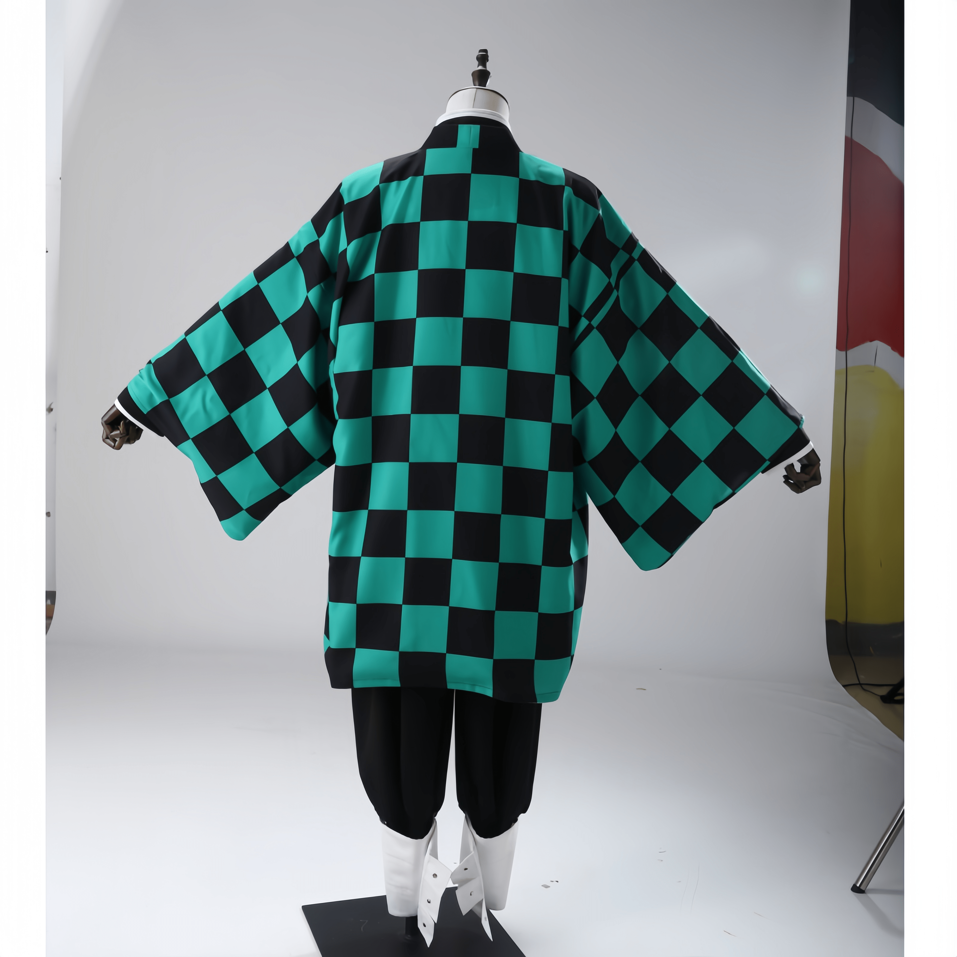 L - email Wig Demon Slayer Tanjirou Kamado Uniform Halloween Cosplay Costume And Wig Full Set - lemailwigs