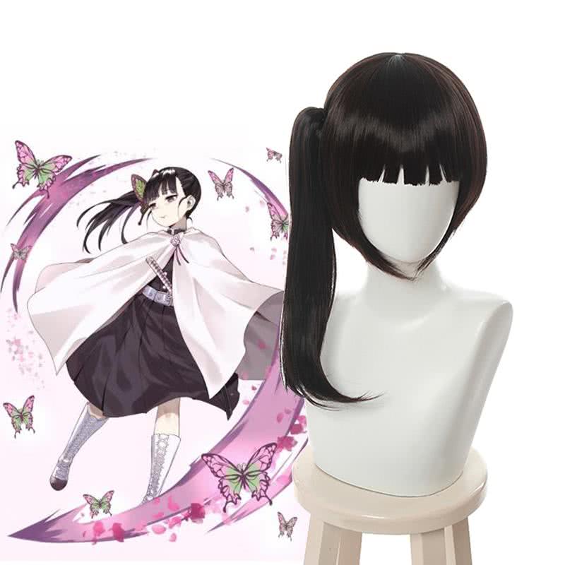 L - email Wig Demon Slayer Tsuyuri Kanao Uniform Halloween Cosplay Costume And Wig Full Set - lemailwigs