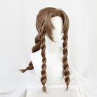 L - email Wig Final Fantasy VII Aerith Gainsborough Brown Curls 85cm Cosplay Wig - lemailwigs