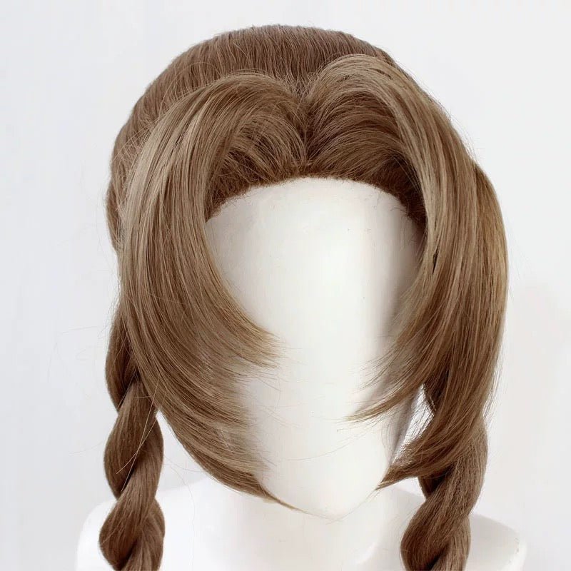 L - email Wig Final Fantasy VII Aerith Gainsborough Brown Curls 85cm Cosplay Wig - lemailwigs