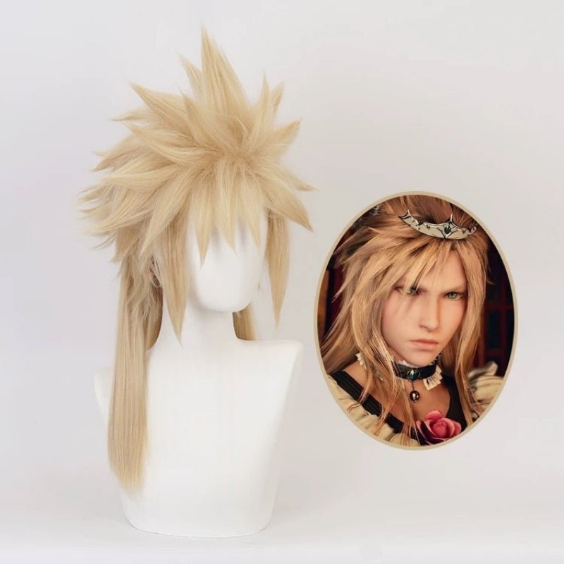 L - email Wig Final Fantasy VII Cloud Strife Gold Cosplay Wig - lemailwigs