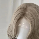 L - email Wig Fog Gray Long Curly 65cm Front Lace Wig - lemailwigs