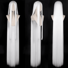 L - email Wig General Black White Silver 150cm Long Straight Cosplay Wig - lemailwigs