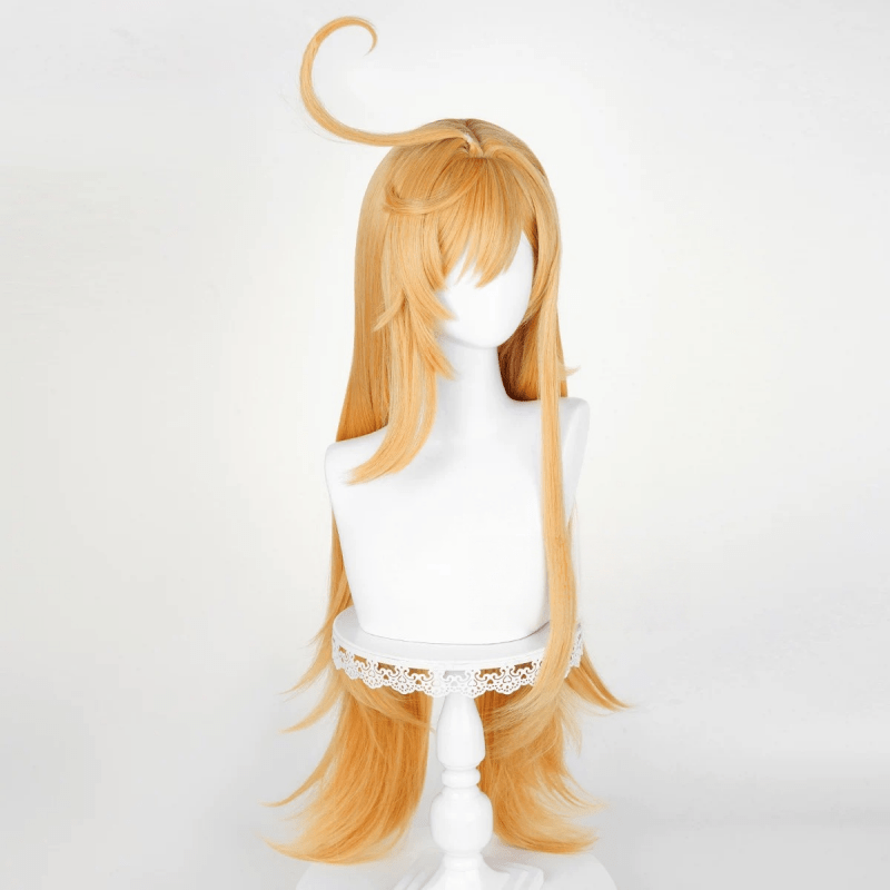 L - email Wig Genshin Impact Escoffier Orange 95cm Straight Halloween Cosplay Wig - lemailwigs