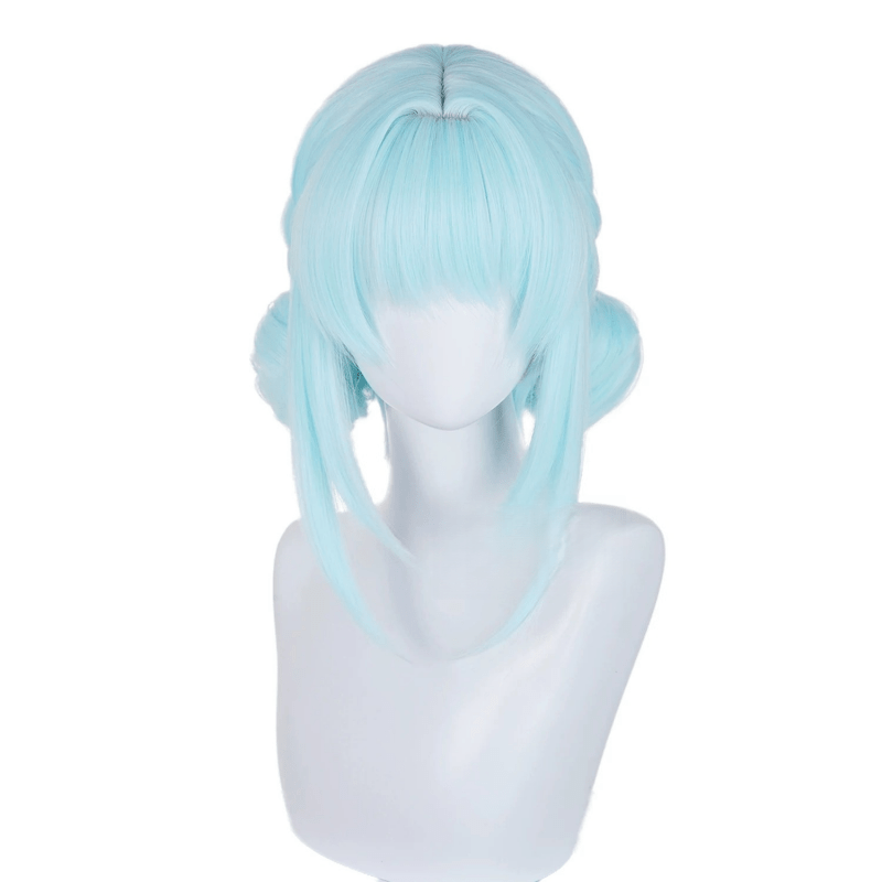 L - email Wig Genshin Impact Ineffa Light Blue 30cm Short Halloween Cosplay Wig - lemailwigs