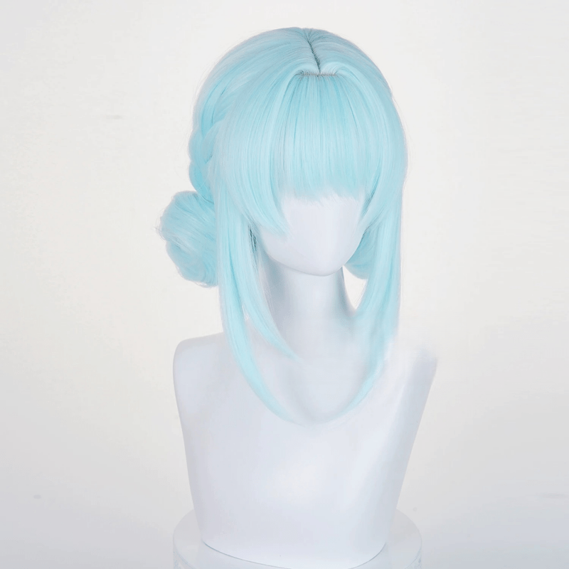 L - email Wig Genshin Impact Ineffa Light Blue 30cm Short Halloween Cosplay Wig - lemailwigs