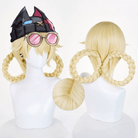 L - email Wig Genshin Impact Jahoda Gold Double Braids Halloween Cosplay Wig - lemailwigs