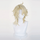 L - email Wig Genshin Impact Varka Gold 35cm Halloween Cosplay Wig - lemailwigs
