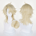 L - email Wig Genshin Impact Varka Gold 35cm Halloween Cosplay Wig - lemailwigs