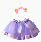 L - email Wig Girls Rainbow Tutu Unicorn Headband Set For Halloween Party Cosplay Costume - lemailwigs