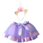 L - email Wig Girls Rainbow Tutu Unicorn Headband Set For Halloween Party Cosplay Costume - lemailwigs