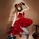 L - email Wig Goddess of Victory: Nikke X EVA Asuka Langley Red Dress Cosplay Costume - lemailwigs