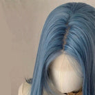 L - email Wig Hand Hook Blue Long Straight 65cm Lace Front Wig - lemailwigs