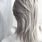 L - email Wig Hand Hook Sliver 38cm Short Lace Front Wigs - lemailwigs