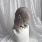 L - email Wig Hand Hook Sliver 38cm Short Lace Front Wigs - lemailwigs