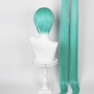 L - email Wig Hatsune Miku Blue Green 115cm Double Braids Cosplay Wig - lemailwigs