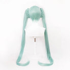 L - email Wig Hatsune Miku Noodle Stopper 110cm Double Braids Cosplay Wig - lemailwigs