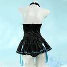 L - email Wig Hatsune Miku One - piece Black Swimsuit Cosplay Costume - lemailwigs