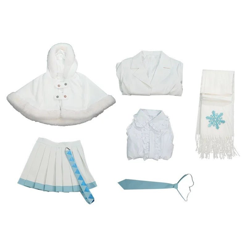 L - email Wig Hatsune Miku Snow Miku 2024 x Mitsukoshi Cloak White Cosplay Costume - lemailwigs