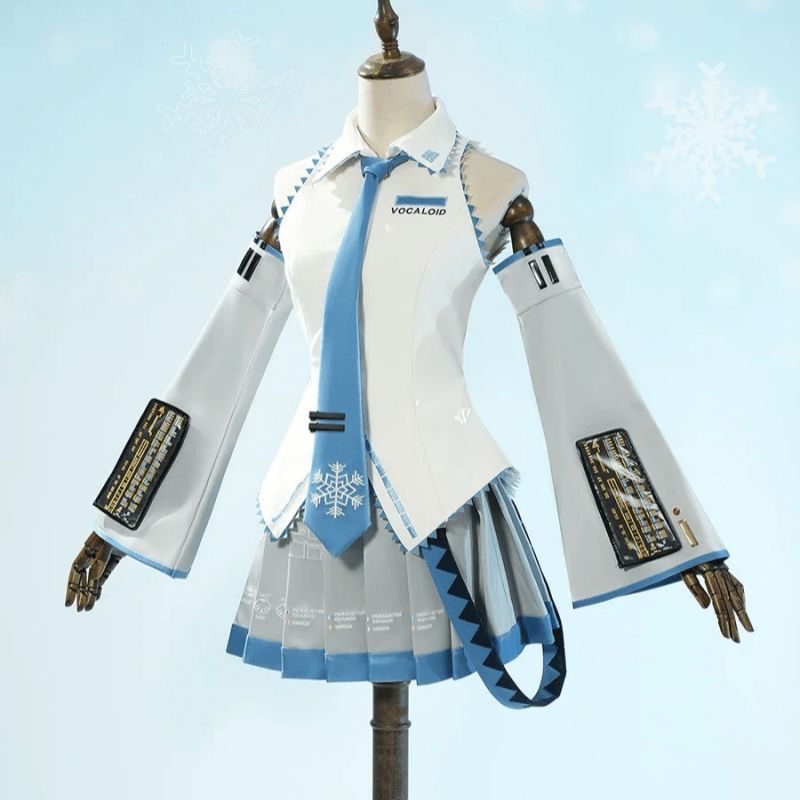 L - email Wig Hatsune Miku Snow Miku Sky Town Leather Cosplay Costume - lemailwigs