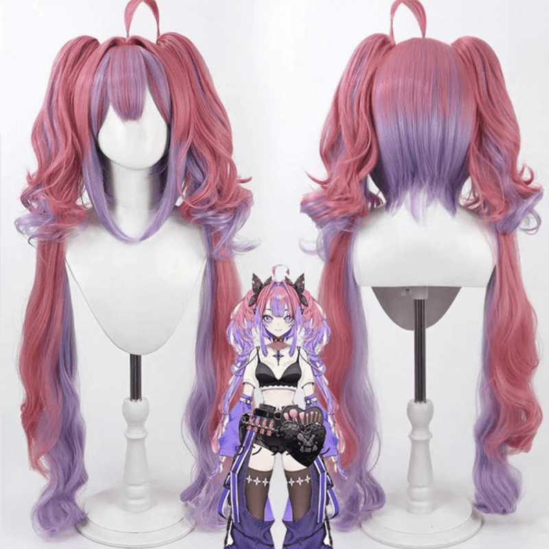 L - email Wig Hololive Kikirara Vivi Pink - purple Gradient 90cm Cosplay Wig - lemailwigs