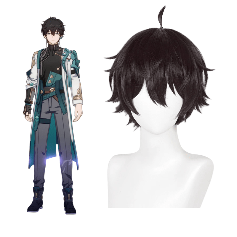 L - email Wig Honkai: Star Rail Dan Heng Dark Brown 30cm Short Halloween Cosplay Wig - lemailwigs