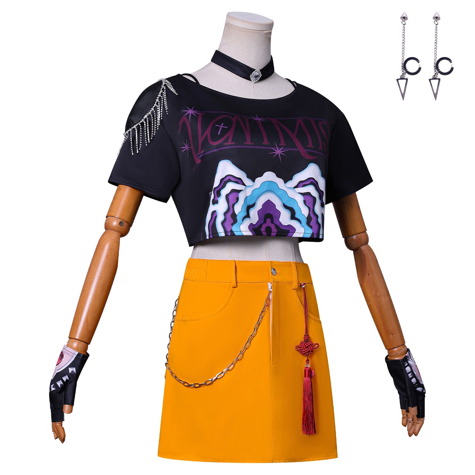 L - email Wig Huntrix KPOP Demon Hunter MIRA Cosplay Costume And Wig Kit - lemailwigs