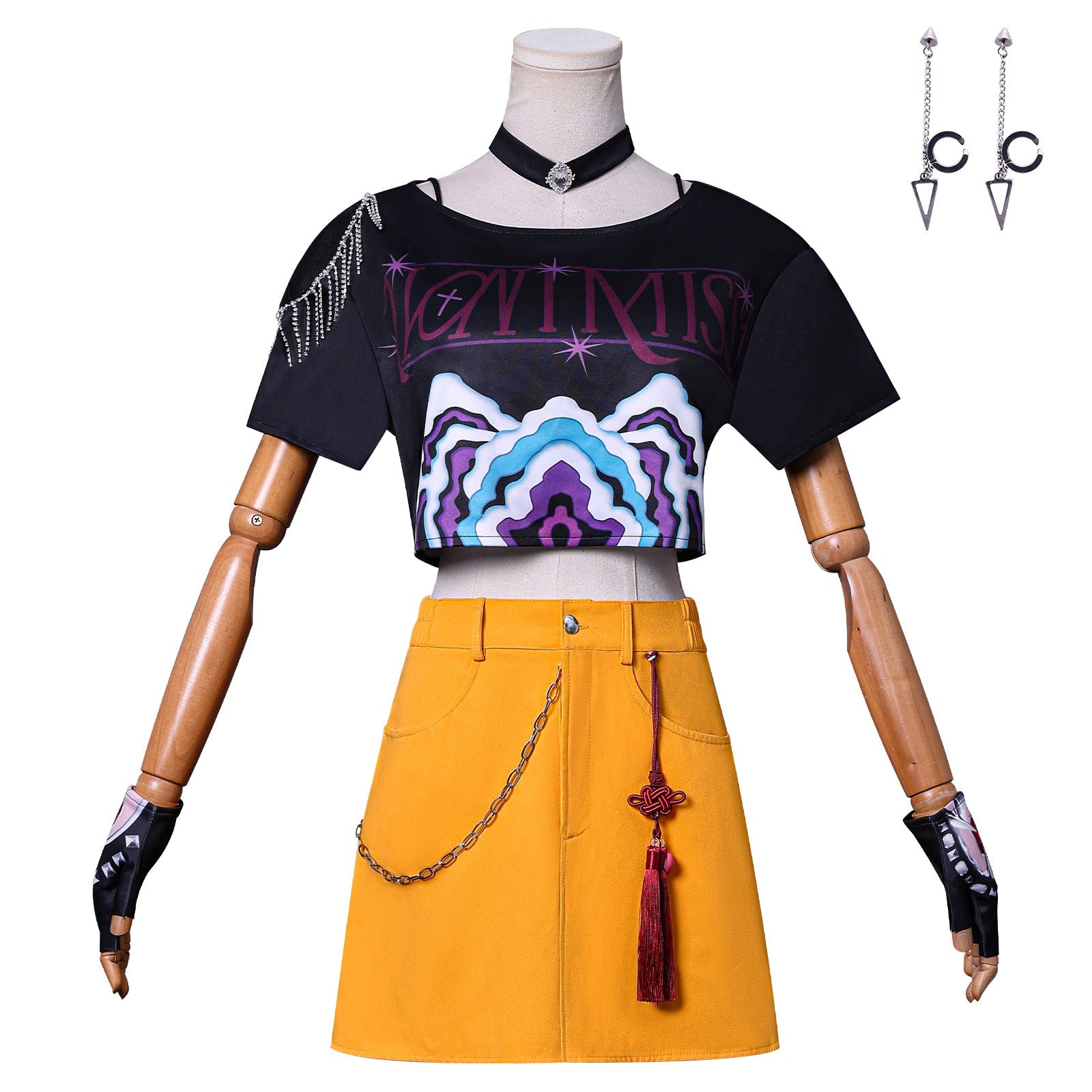 L - email Wig Huntrix KPOP Demon Hunter MIRA Cosplay Costume And Wig Kit - lemailwigs