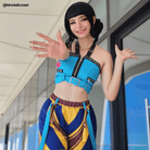 L - email Wig Huntrix KPOP Demon Hunter Zoey Cosplay Costume And Wig Full Set - lemailwigs