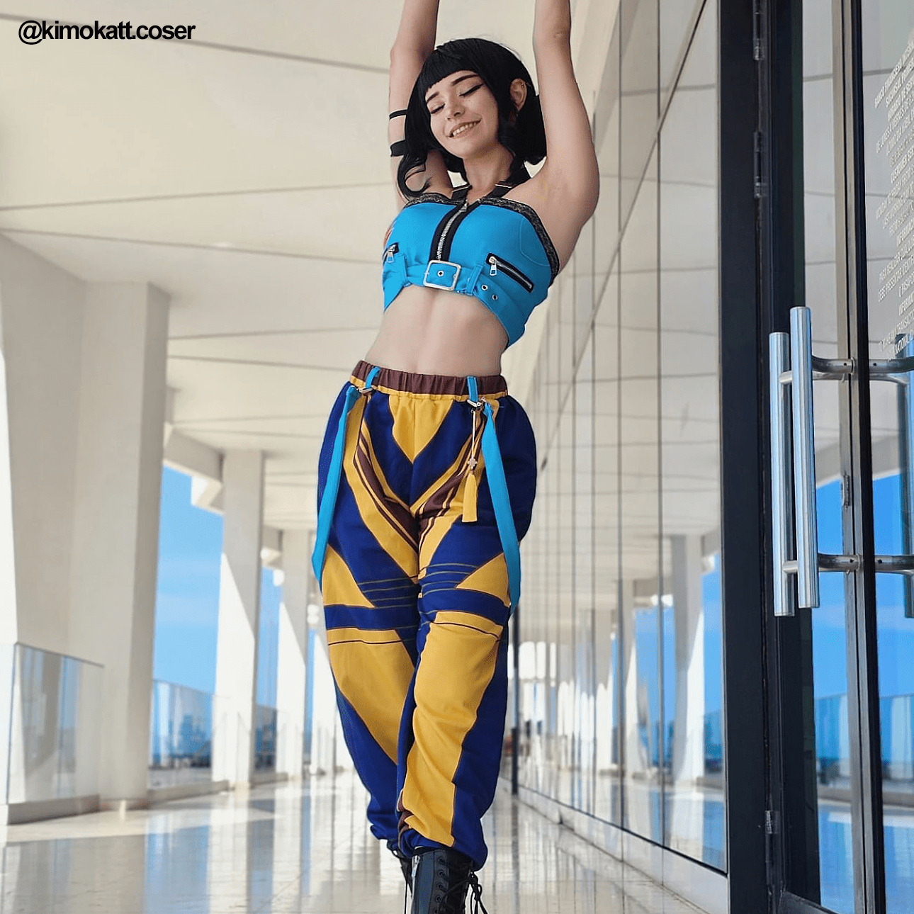 L - email Wig Huntrix KPOP Demon Hunter Zoey Cosplay Costume And Wig Full Set - lemailwigs