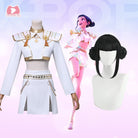 L - email Wig Huntrix KPOP Demon Hunter Zoey White Outfit Full Set (XS - XXXL) - lemailwigs