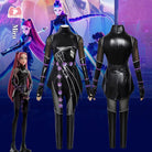 L - email Wig Huntr/X Kpop Demon Hunter Mira Black Leather Combat Cosplay Costume And Wig Full Set - lemailwigs