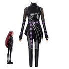 L - email Wig Huntr/X Kpop Demon Hunter Mira Black Leather Combat Cosplay Costume And Wig Full Set - lemailwigs