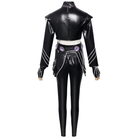 L - email Wig Huntr/X Kpop Demon Hunter Rumi Black Leather Combat Cosplay Costume And Wig Full Set - lemailwigs