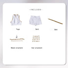 L - email Wig Huntr/X Kpop Demon Hunter Rumi Zoey Mira Kids' White Outfit Halloween Cosplay Costume - lemailwigs