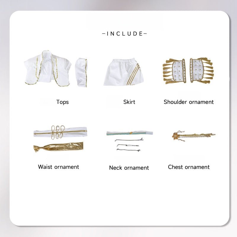 L - email Wig Huntr/X Kpop Demon Hunter Rumi Zoey Mira Kids' White Outfit Halloween Cosplay Costume - lemailwigs