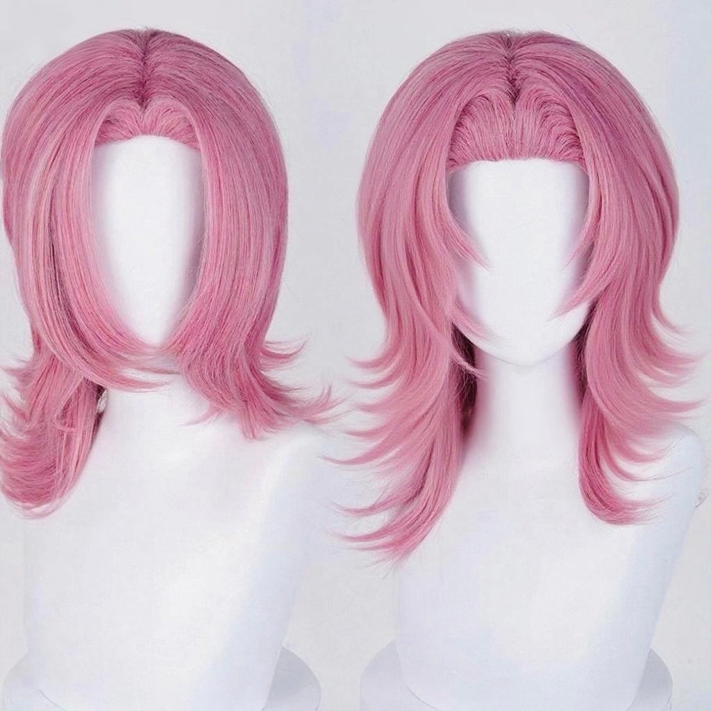 L - email Wig Huntr/x Kpop Demon Hunter Saja Boys Romance Pink Cosplay Wig - lemailwigs