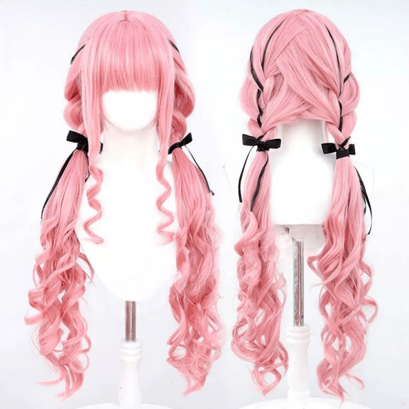 L - email Wig Infinity Nikki Pink 80cm Halloween Cosplay Wig - lemailwigs