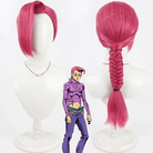 L - email Wig JoJo's Bizarre Adventure Vinegar Doppio Pink Halloween Cosplay Wig - lemailwigs