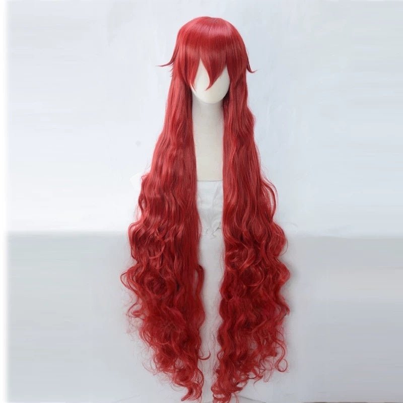 L - email Wig Land Of The Lustrous Padparadscha Red 140cm/110cm Long Curls Cosplay Wig - lemailwigs