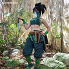L - email Wig League of Legends LOL The Rogue Assassin Akali Cosplay Costume And Wig Kit - lemailwigs