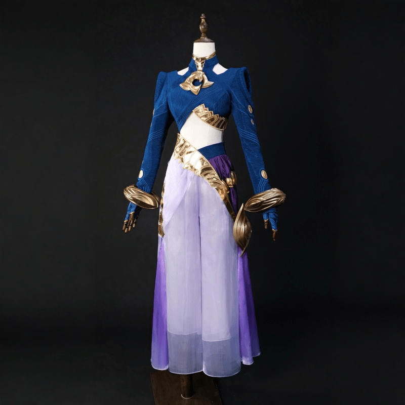 L-email Wig League of Legends Yunara Purple Cosplay Costume Wig Full Set - lemailwigs