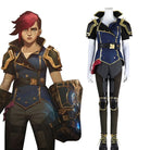 L - email Wig LOL Arcane Season 2 Vi Cosplay Costume Halloween Costume And Wig Kit - lemailwigs