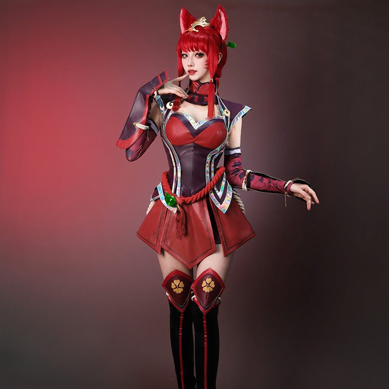 L - email Wig LOL Foxfire Ahri Cosplay Costume - lemailwigs